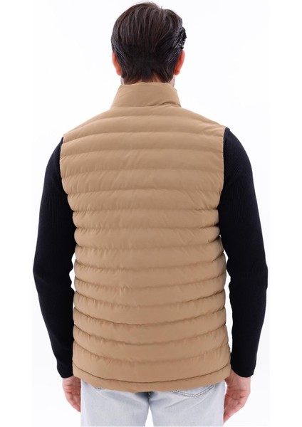 Erkek Nova Kumaş Şişme Yelek Hafif Dolgulu Fermuarlı Cepli Su Itici Rahat Kalıp