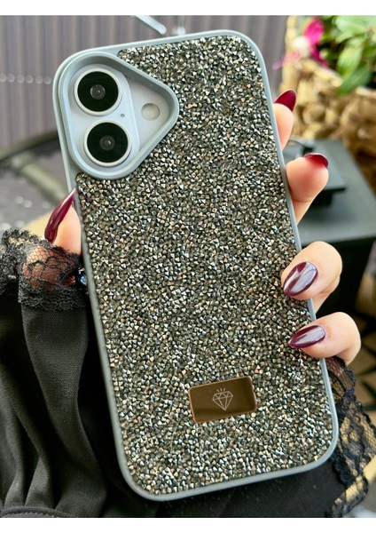 Iphone 17 Uyumlu Elmas Tasarımlı Taşlı Işıltılı Parlak Pırlanta Kılıf