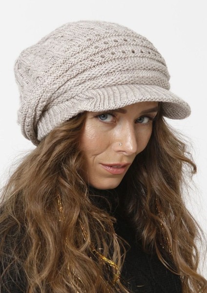 Triko Örme Çift Kat Vizörlü Bere modelleri