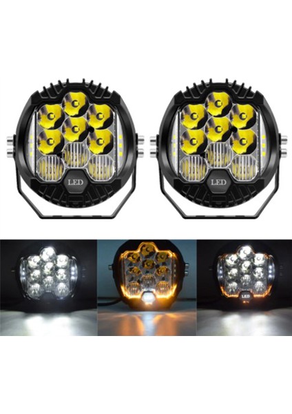 Arazi Araba Işığı Üçlü Işıklı Çalışma Işığı Far Spot Beyaz (Yurt Dışından)