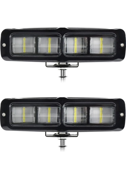 2 Adet 6 Inç LED Işık Çubuğu 80W Sis Lambası Arazi Işıklarısarı Işık (Yurt Dışından)