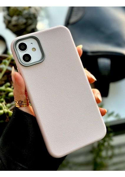 Iphone 11 Uyumlu Estetik Dokulu Deri Görünümlü Esnek Silikon Kılıf