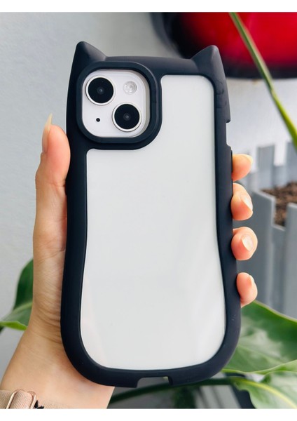 Apple Iphone 13 - 14 ve 15 Uyumlu Kenarı Siyah Renkli Darbe Önleyici Şeffaf Silikon Kılıf