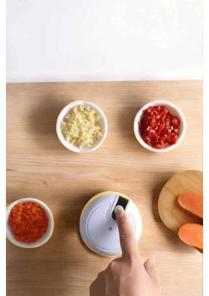 Şarjlı Portatif Doğrayıcı Mini Pratik Rondo El Doğrayıcı Üç Lı Çelik Lı fırsatları