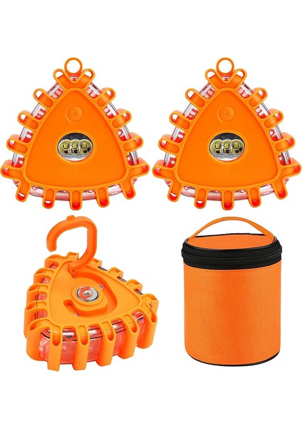 3 Paket LED Yol Flaşları Acil Durum Işıkları Üçgen (Yurt Dışından)