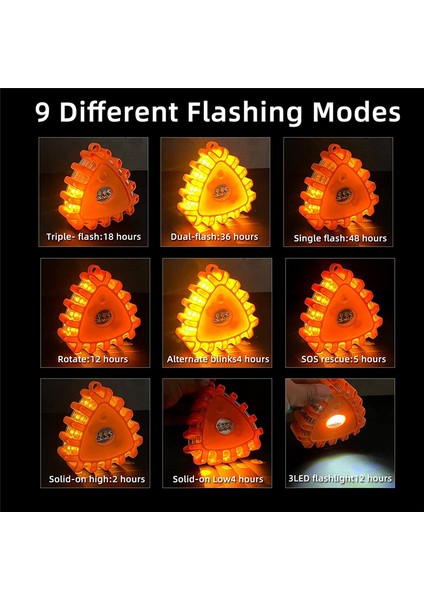 3 Paket LED Yol Flaşları Acil Durum Işıkları Üçgen (Yurt Dışından) fiyatları