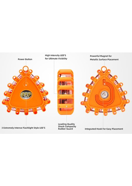 3 Paket LED Yol Flaşları Acil Durum Işıkları Üçgen (Yurt Dışından) indirimleri