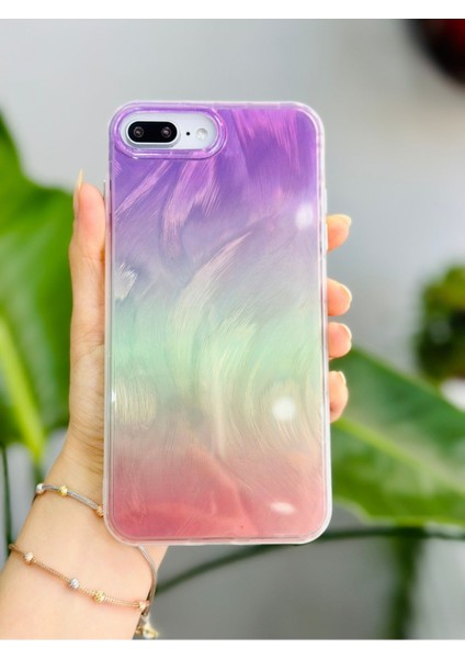Iphone 7 Plus ve 8 Plus Uyumlu Shine Renk Geçişl Desenli Silikon Kılıf fiyatları