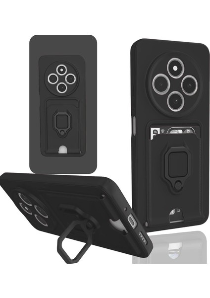 Xiaomi Redmi 14C Kılıf Zuma Kartvizitli Yüzüklü Silikon - Siyah - FKU1841-5728