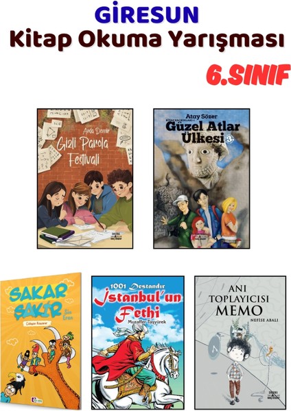 Giresun Kitap Okuma Yarışması 6.sınıf Kitapları, 5 Kitap Set, 6.sınıf Masal Öykü