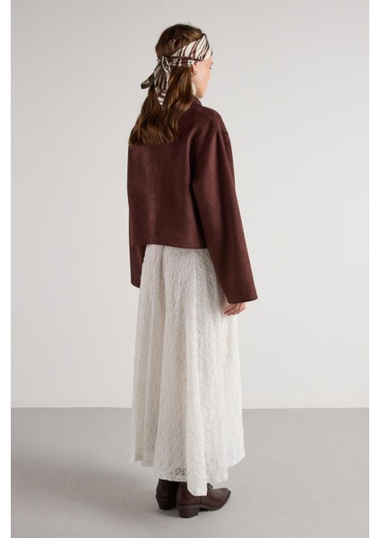 Kadın Ekru Astarlı Uzun Dantel Etek 30052 fiyatları