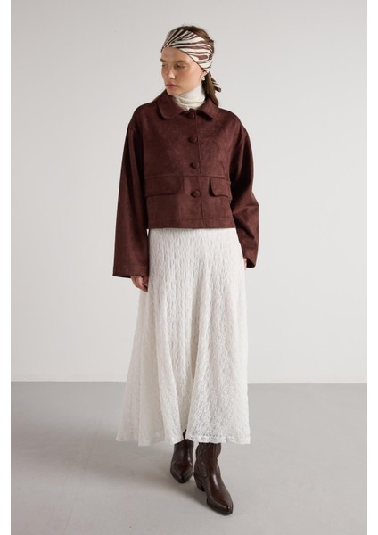 Kadın Ekru Astarlı Uzun Dantel Etek 30052 indirimleri