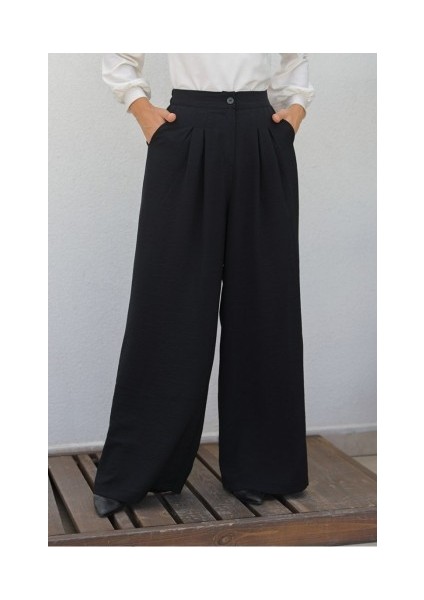 Yüksek Bel Pile Detaylı Pantolon fırsatları