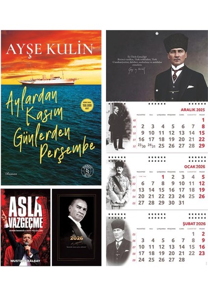 Aylardan Kasım Günlerden Perşembe ve Asla Vazgeçme - Gazi Paşa Ajanda - Gazi Duvar Takvimi