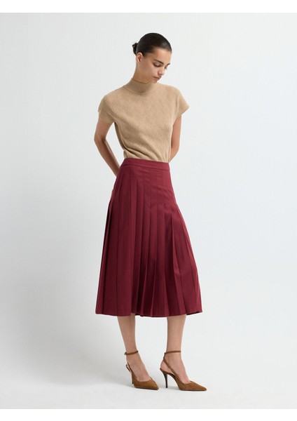 Pileli Etek Bordo 12745672000