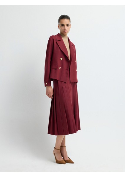 Pileli Etek Bordo 12745672000 fırsatları