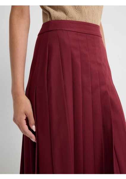 Pileli Etek Bordo 12745672000 indirimleri