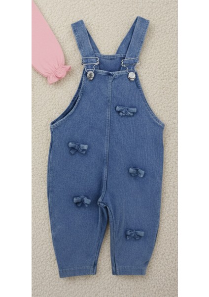 Fiyonklu Uzun Kollu Salopet Tulum Kız Bebek Çocuk 6-9 Ay, 9-12 Ay, 12-18 Ay, 18-24 Ay modelleri