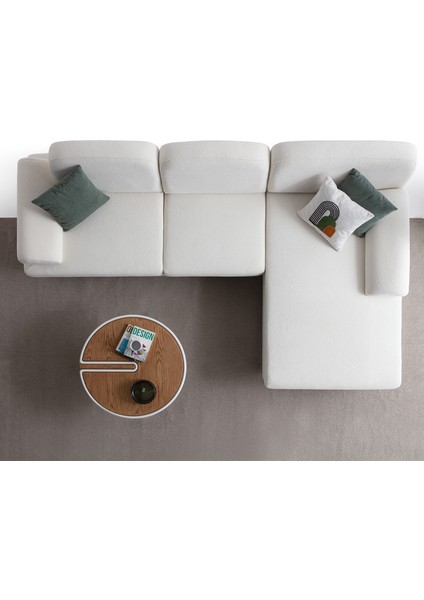 Aries Yataklı Sandıklı Köşe Takımı Beyaz Sağ Köşe