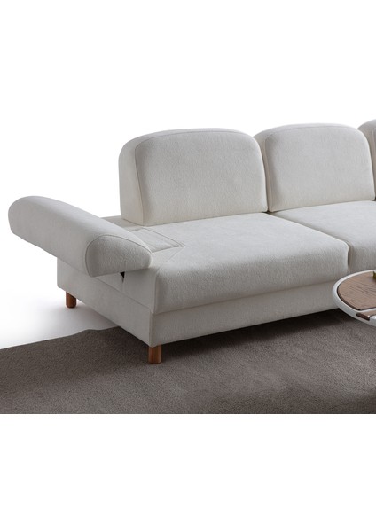 Aries Yataklı Sandıklı Köşe Takımı Beyaz Sağ Köşe