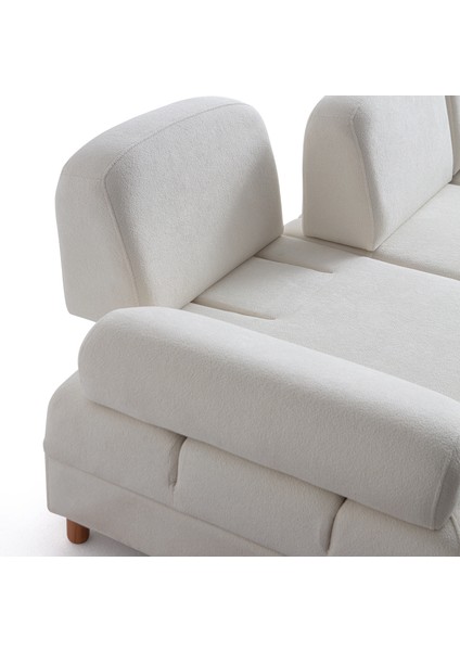 Aries Yataklı Sandıklı Köşe Takımı Beyaz Sağ Köşe