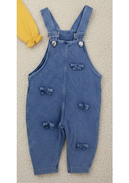 Fiyonklu Uzun Kollu Salopet Tulum Kız Bebek Çocuk 6-9 Ay, 9-12 Ay, 12-18 Ay, 18-24 Ay fiyatları