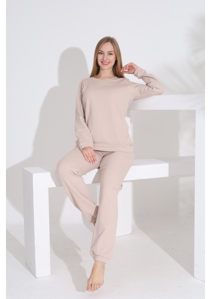 %100 Pamuk Petek Örgü Kumaş Uzun Kol Manşetli Cepli Kadın Pijama Takımı 98520 fiyatları