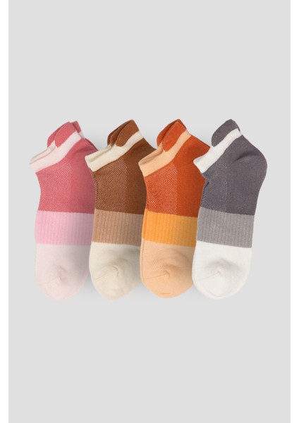 4 Çift Yazlık Pamuklu Kız Çocuk Patik Çorabı