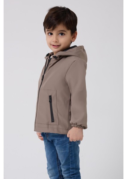 Erkek Çocuk Astarlı Su ve Rüzgar Geçirmez Kapüşonlu Çift Fermuarlı Yağmurluk fiyatları