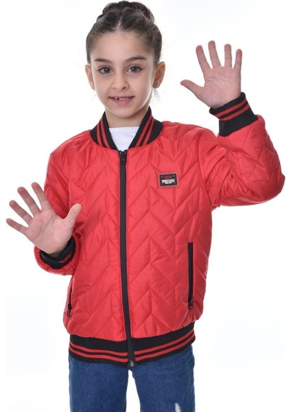 Kız Çocuk Kolej Yaka Astarlı Su ve Rüzgar Geçirmez Fermuarlı Mont Ceket