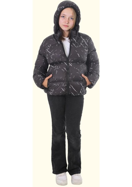 Kız Çocuk Çıkabilir Kapüşonlu Su ve Rüzgar Geçirmez Kışlık Şişme Mont & Kaban & Parka modelleri