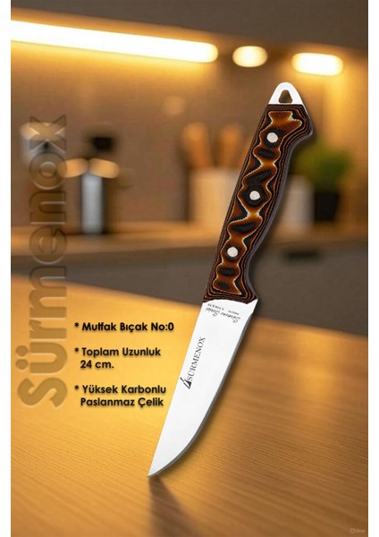 Sürmene Serisi Mutfak Bıçak Seti Et Ekmek Sebze Bıçağı 3 Lü Kahve Verzalit Sap HDS-134 fiyatları