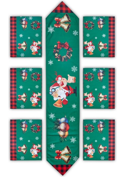 Premium Collection Runner Set 6+1 Yılbaşı Sofra Dekorasyon