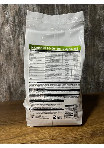 Harmoni 10-40-10+(2mgo)+Te Ultra Kalite ve Saflıkta Hammaddelerden Oluşan Suda Çözünür Bir Gübredir. fiyatları
