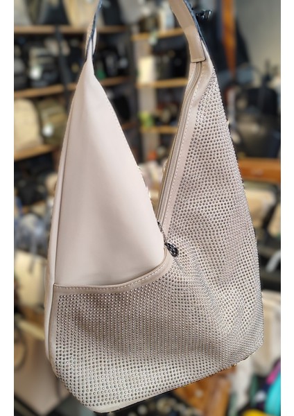 Kadın Omuz Çantası Siyah Taşlı N1030