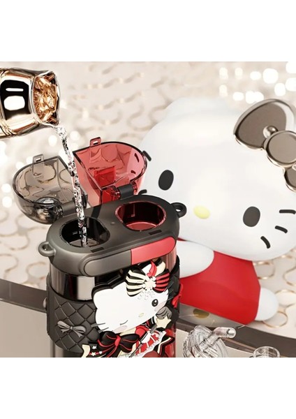 Çocuk Suluk Matara 640ML Askılı Hello Kitty Figürlü Iki Bölmeli Kapak Plastik AD11424 modelleri