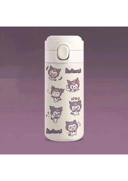 Çocuk Termos Suluk Paslanmaz Çelik Kuromi Figürlü Bej KRM3569