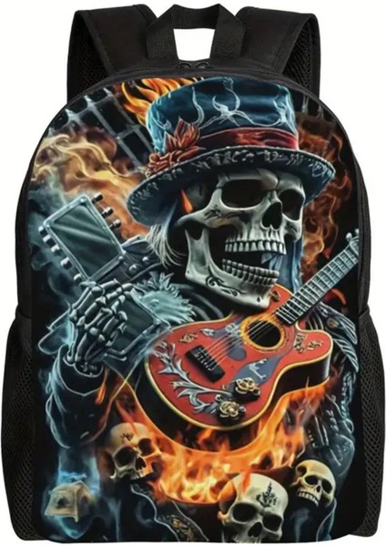 Sırt Çantası Kurukafa Gitar Figürlü