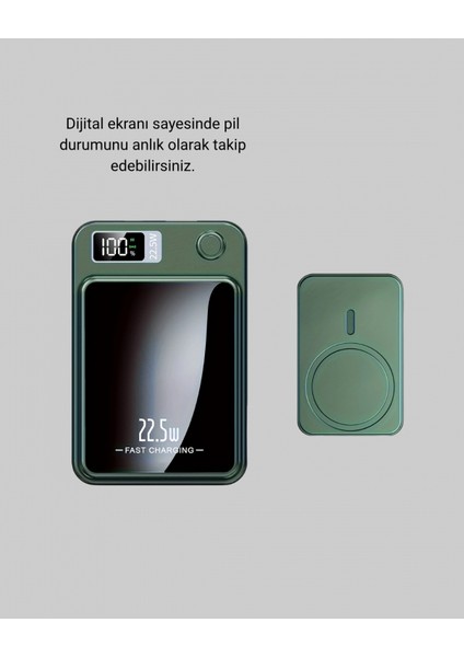 Magsafe Powerbank Kablosuz Şarjlı ve 22.5W Hızlı Şarj Destekli fiyatları