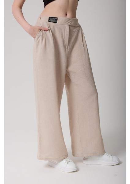 Kadın Yüksek Bel Cırtlı Palazzo Pantolon indirimleri