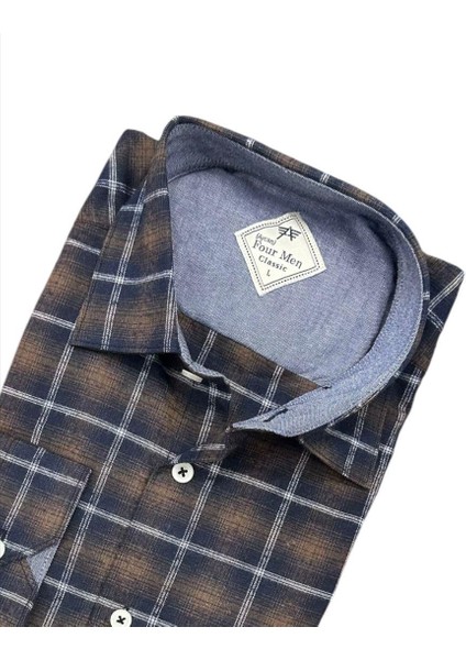 Klasik %100 Cotton Uzun Kollu Terletmeyen Kışlık Flanel Kumaş Çok Renkli Gömlek (Regular Kalıp) fiyatları