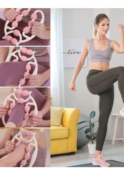 Kas Gevşetici Sıkılaştırıcı Masaj Aleti 9 Tekerlekli Lenf Drenaj Rulosu - Bacak Selülit Azaltıcı indirimleri