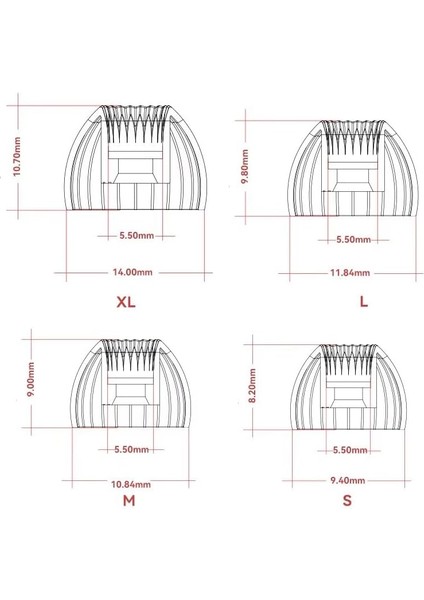 Sprıng Tıps (S) Silicone Eartips modelleri
