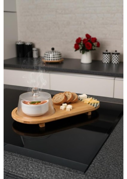 Ritual - Cam Kapaklı Peynir Seti Oval