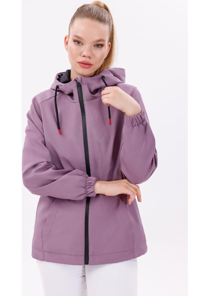 Kadın Su Geçirmez Rüzgar Geçirmez Kapüşonlu Yağmurluk Modern Tasarım Mor fırsatları