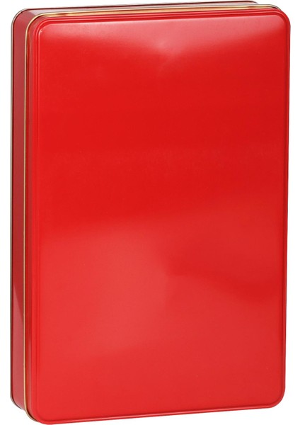 Kırmızı Metal Kutu 26,5X17,5X4,5 cm
