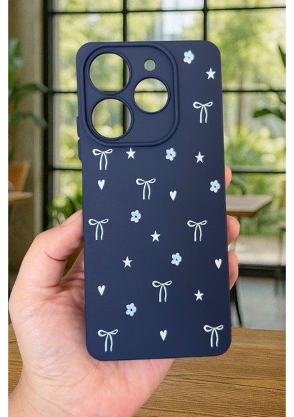 Tecno Spark 10 Pro Uyumlu Mini Fiyonk Desenli Silikon Darbe Emici Klasik Korumalı Rubber Kılıf fiyatları