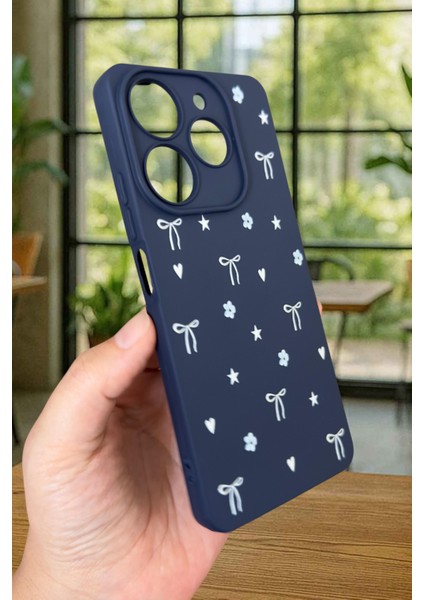 Tecno Spark 10 Pro Uyumlu Mini Fiyonk Desenli Silikon Darbe Emici Klasik Korumalı Rubber Kılıf modelleri