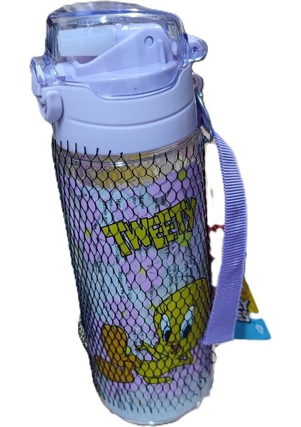 Tweety Figürlü Plastik Şeffaf Matara Suluk 500ML AD32998