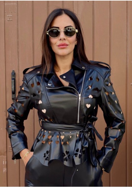 Lazer Kesim Kalpli Tasarım Deri Ceket fiyatları